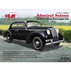 ICM Admiral Saloon, WWII German Passenger Car. Based On The Admiral Cabriolet With Open Cover, WWII German Passenger Car Model Kit +