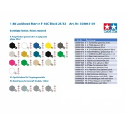 Tamiya Maquette Avion Lockheed Martin F-16C (Block 25/32) -Jouets Modèles Magasin tamiya ta61101 lockheed martin f 16c block 25 32 1 12